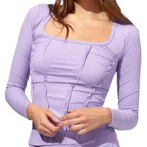 NEW EleVen by Venus Williams Women's Level Up Long Sleeve T-Shirt Lilac Size M